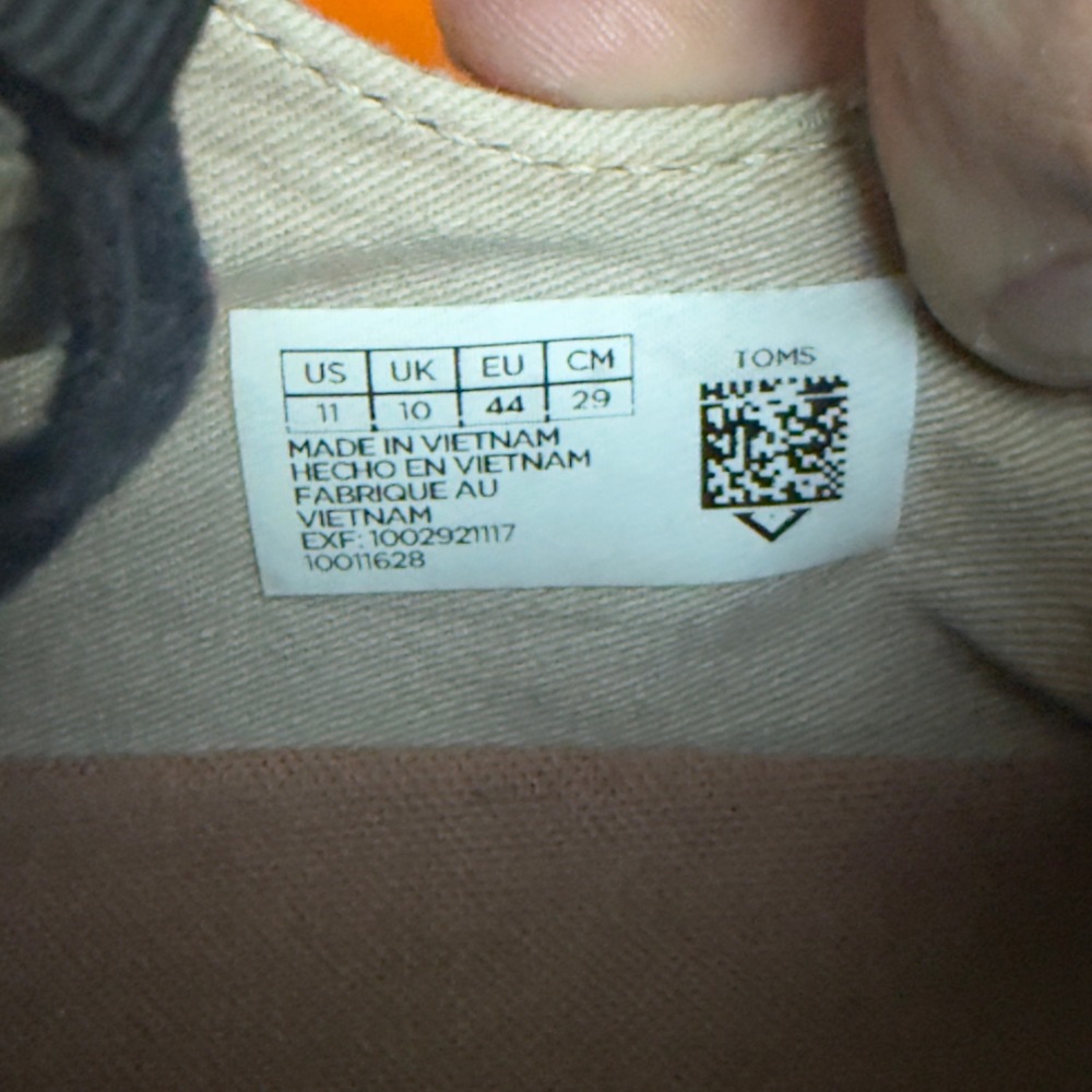 Toms Del Rey Mens Grey Chambray Linen Lace Up Sneakers Size 11 10011628 - Picture 11 of 12